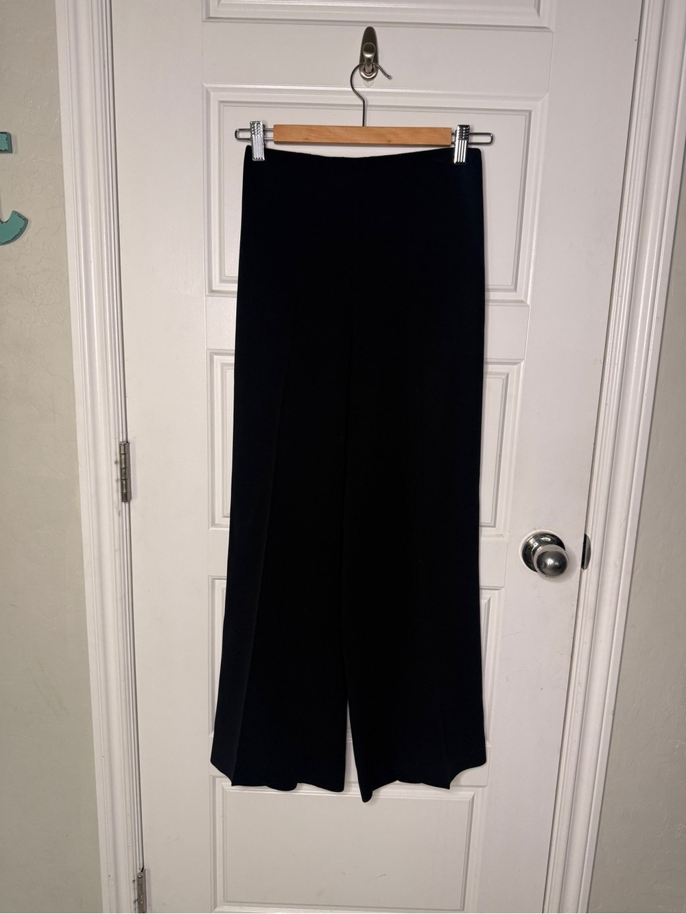 Theory Black Crepe Wide Leg Pant Size 00 - Picture 4 of 12